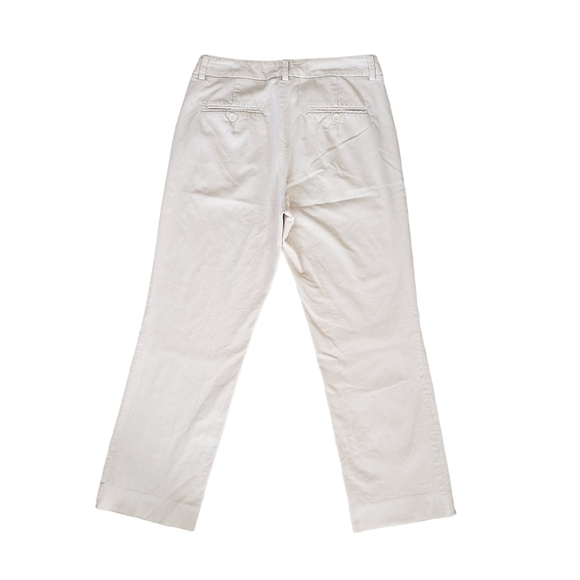 Max Mara Off White Corduroy Straight Leg Mid Rise Cropped Pants - Picture 3 of 11